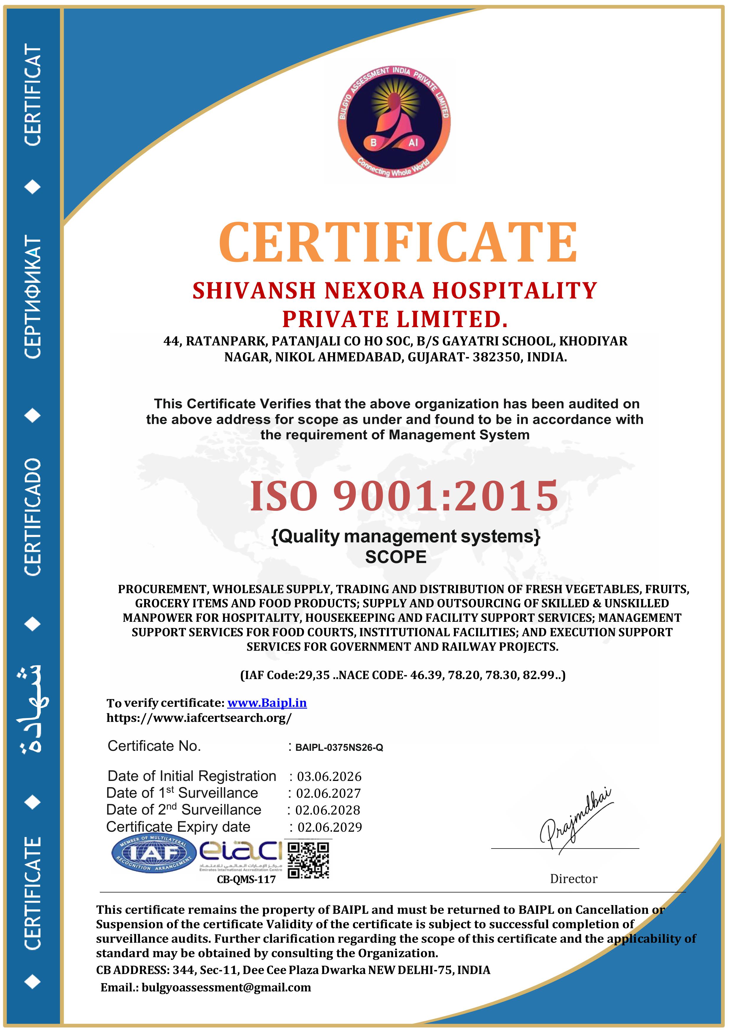 Shivansh Nexora Certification